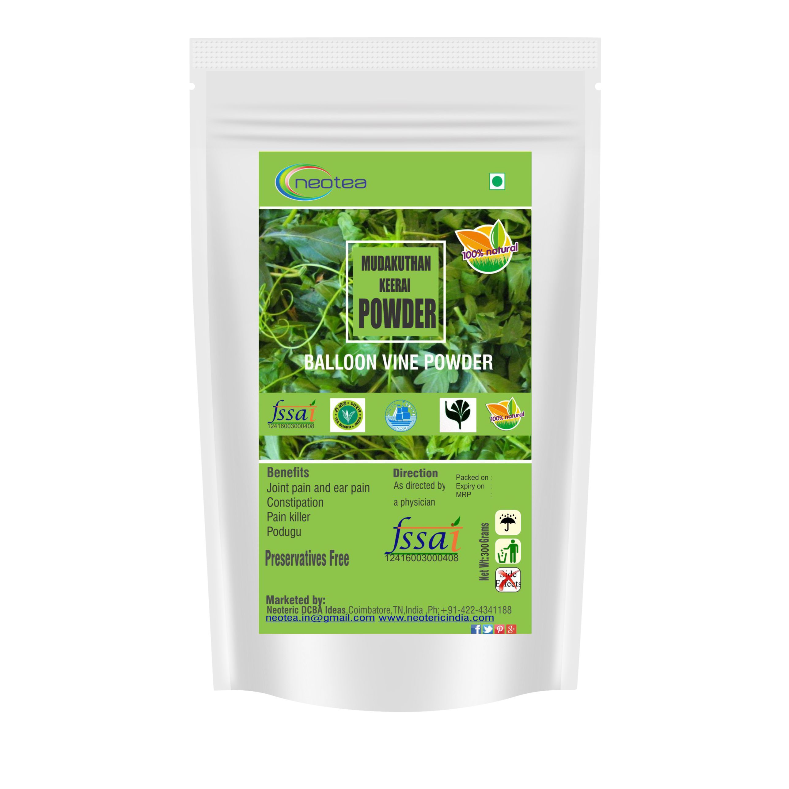 Neotea Mudukathan Keerai Balloon Vine Leaf Powder 300 Gm Buy Neotea Mudukathan Keerai Balloon Vine Leaf Powder 300 Gm At Best Prices In India Snapdeal