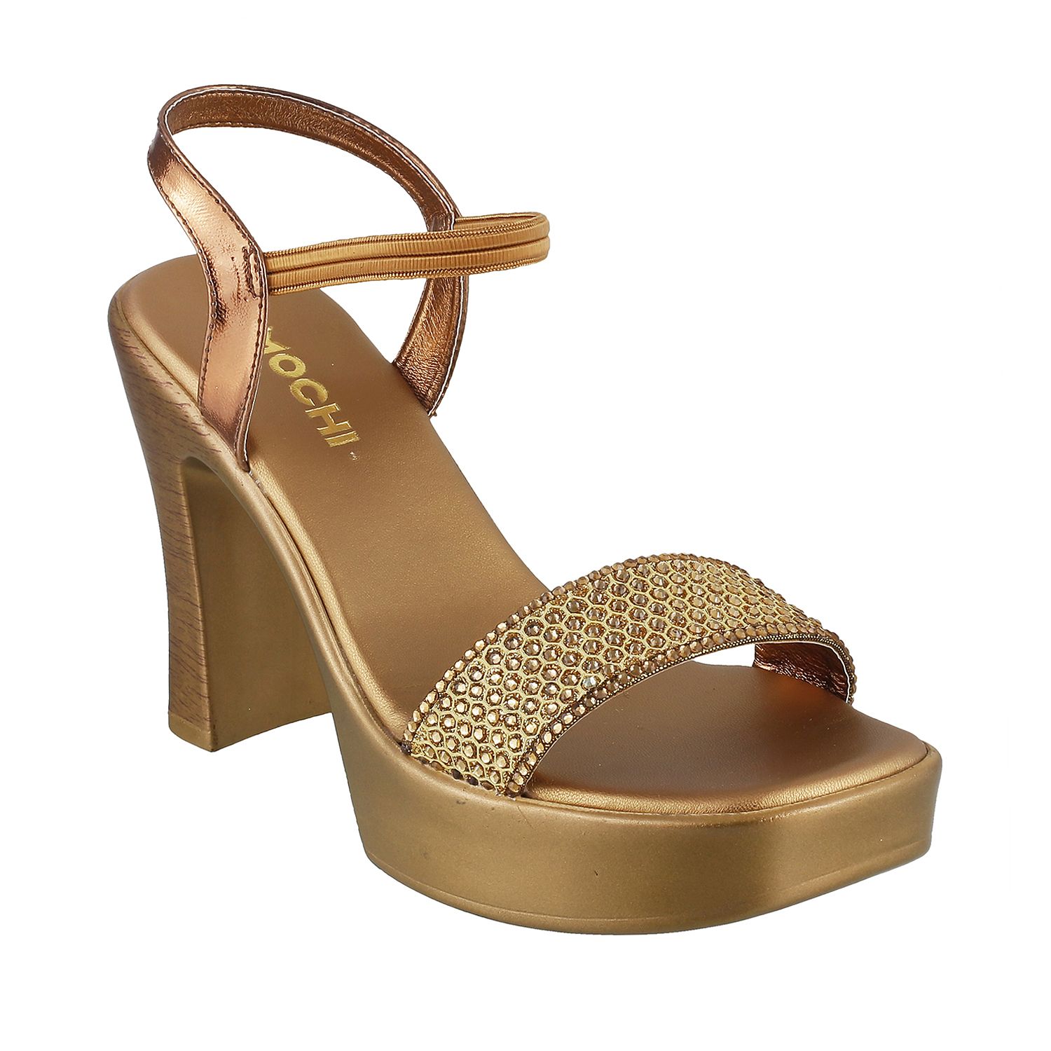 MOCHI GOLD Block Heels Price in India- Buy MOCHI GOLD Block Heels Online at Snapdeal