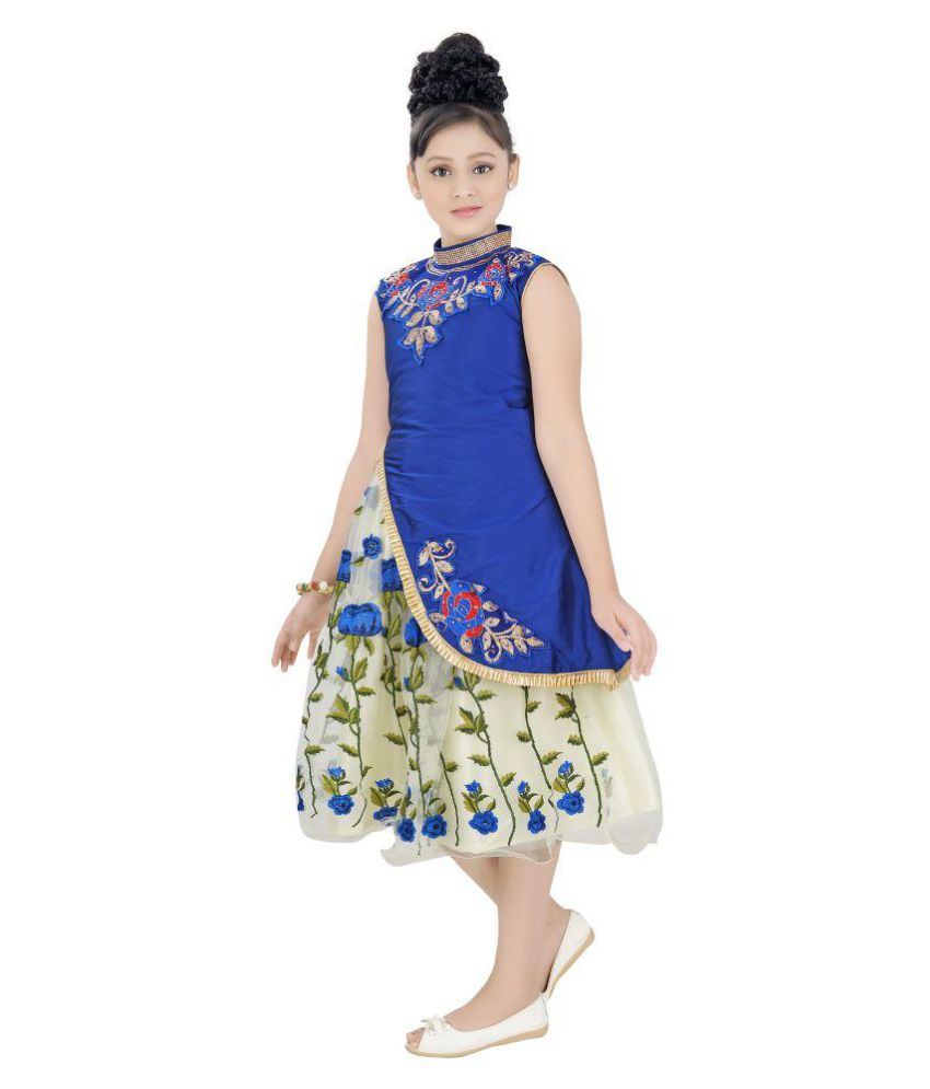 blue color party frocks
