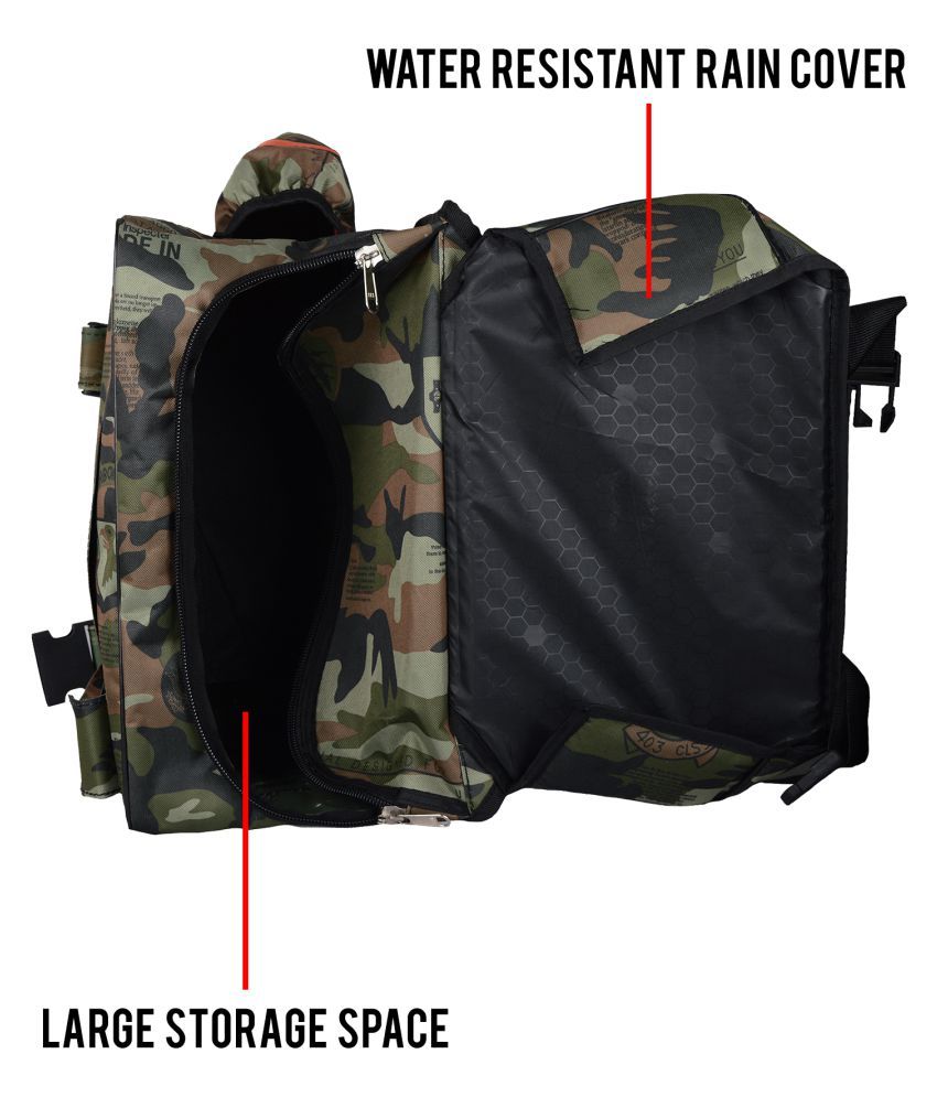 Autofy Sonex Universal Camouflage Saddle Bags For All Bikes with Rain