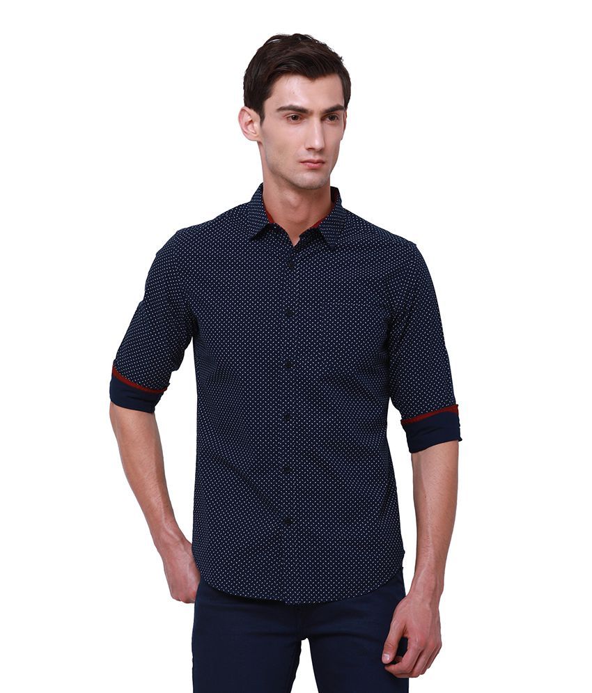     			Black Coffee Navy Slim Fit Shirt Single