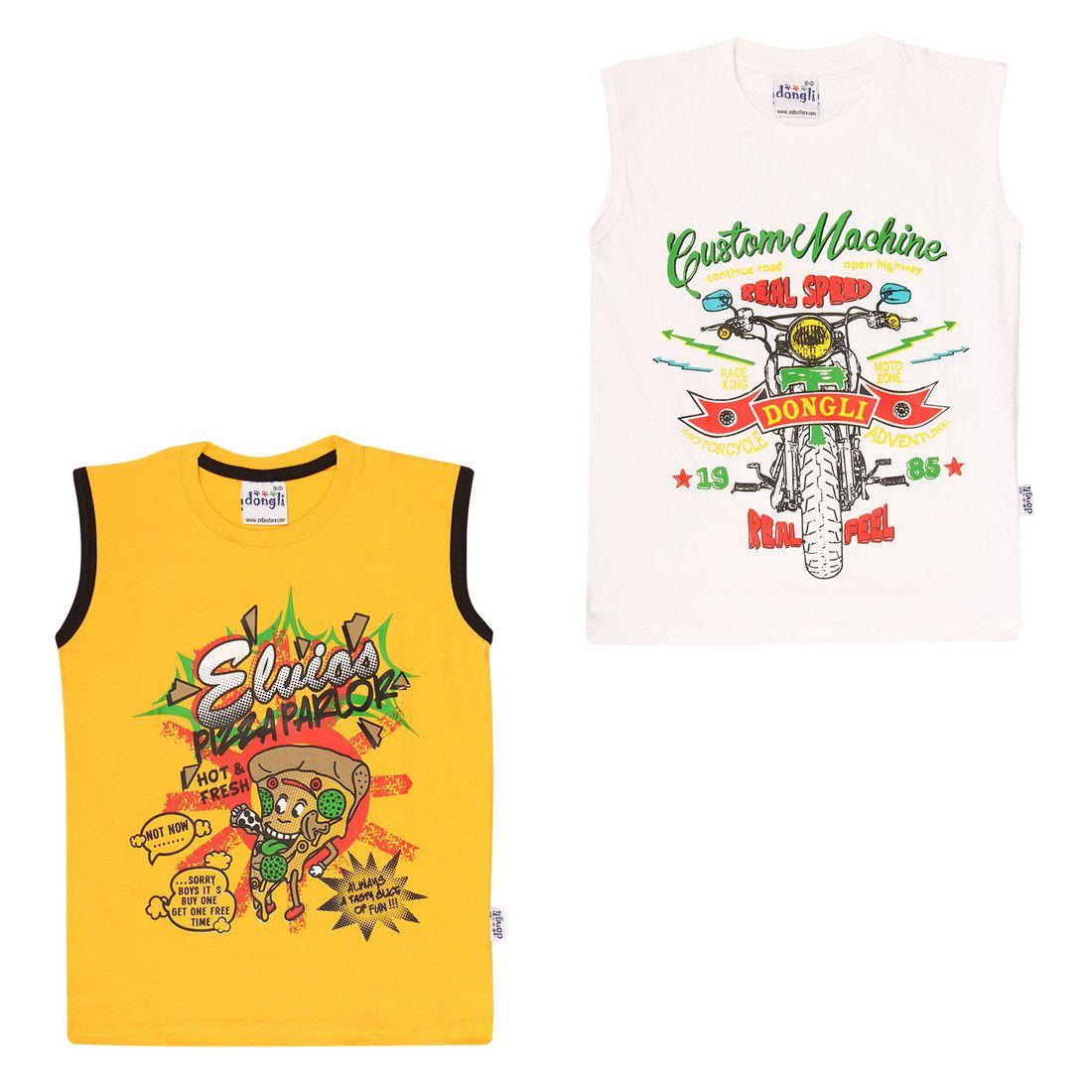     			Dongli Boys Cooton Sleeveless Tshirts-Combo of 2