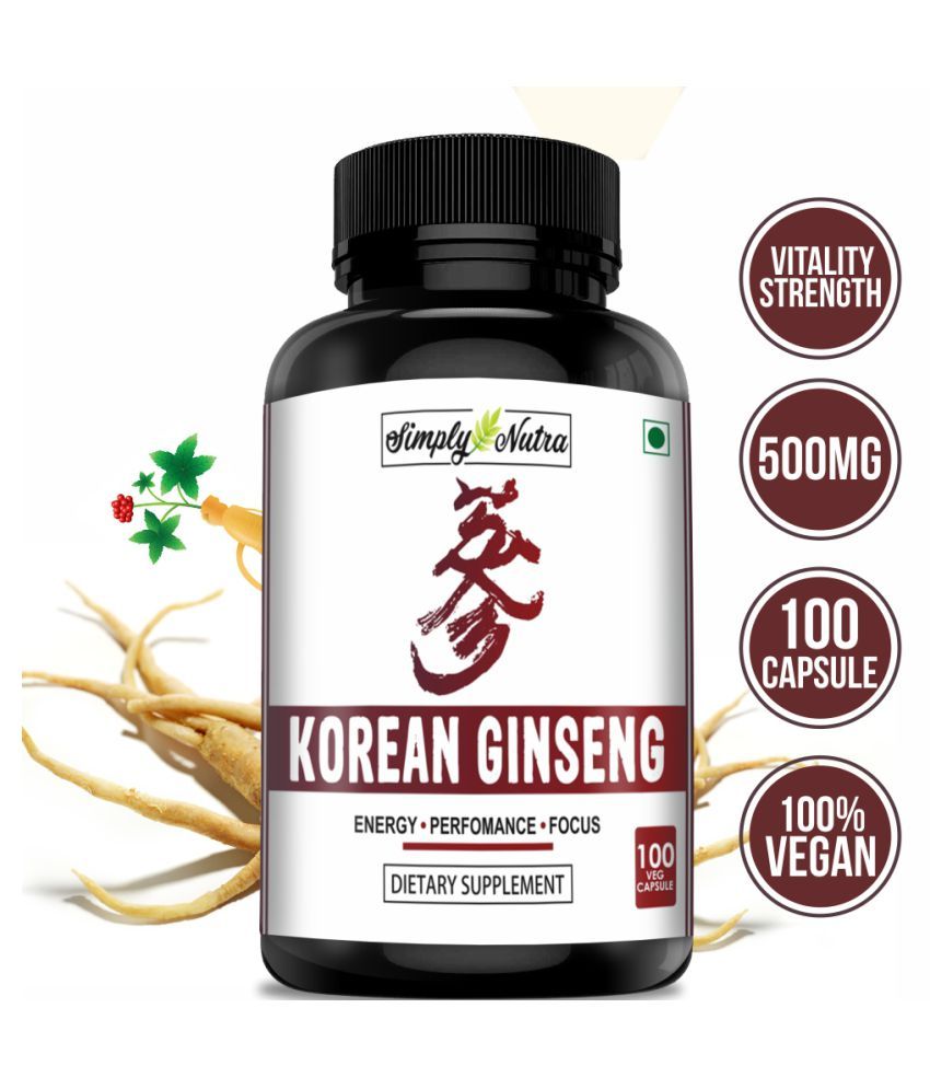 Simply Nutra Korean Ginseng For Energy And Stress Capsule 100 Gm Unflavoured Buy Simply Nutra 7518