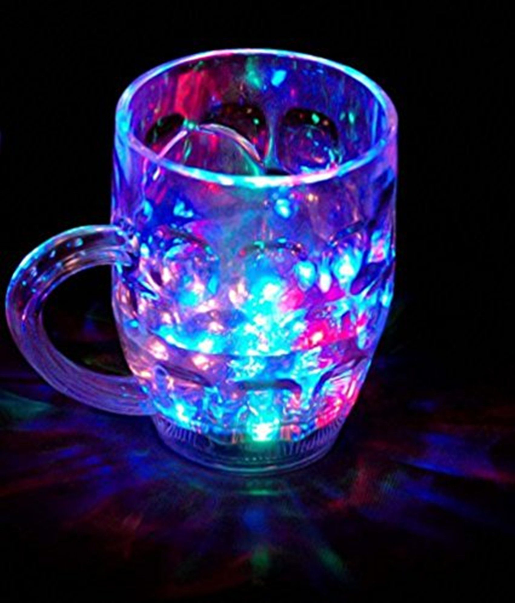     			Niharika Amazing Light Changing Fibre Glass Beer Mug With Inductive Rainbow Color Disco Led 7 Colour Changing Liquid Activated Lights Multi Purpose Use Mug/Cup 295ML