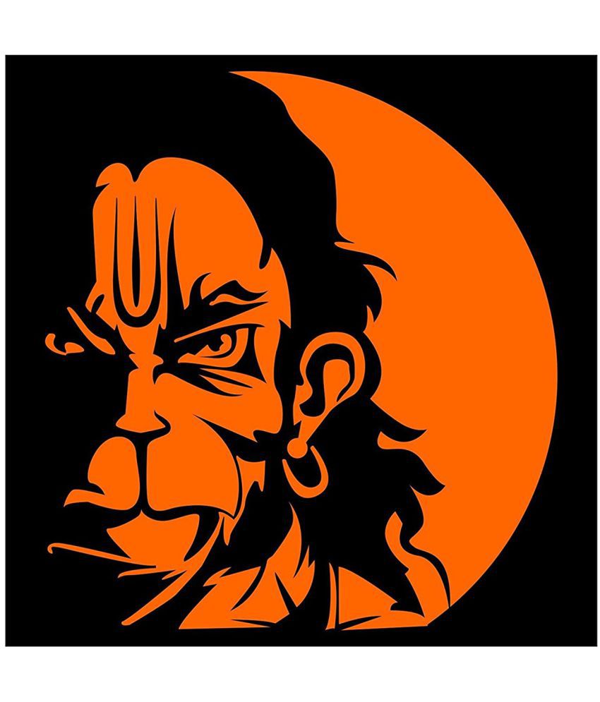 Decor Kafe Angry Lord Hanuman Religious Wall & Car Sticker ( 12 x ...