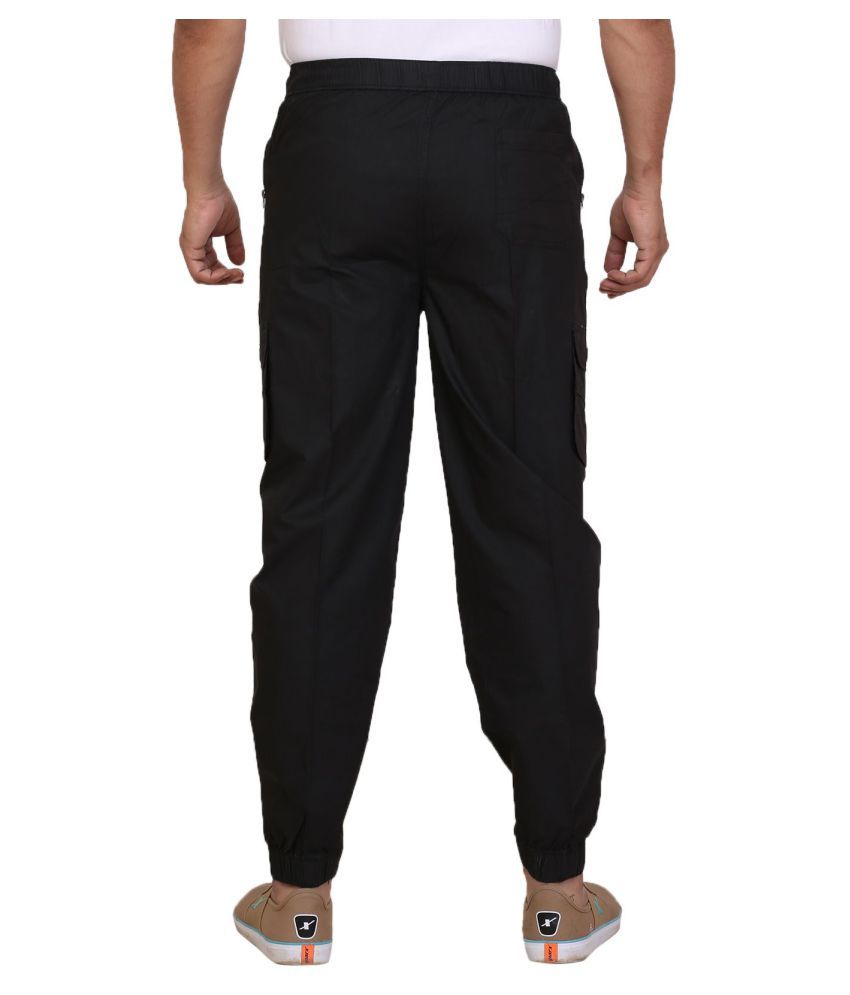 black low rise cargos