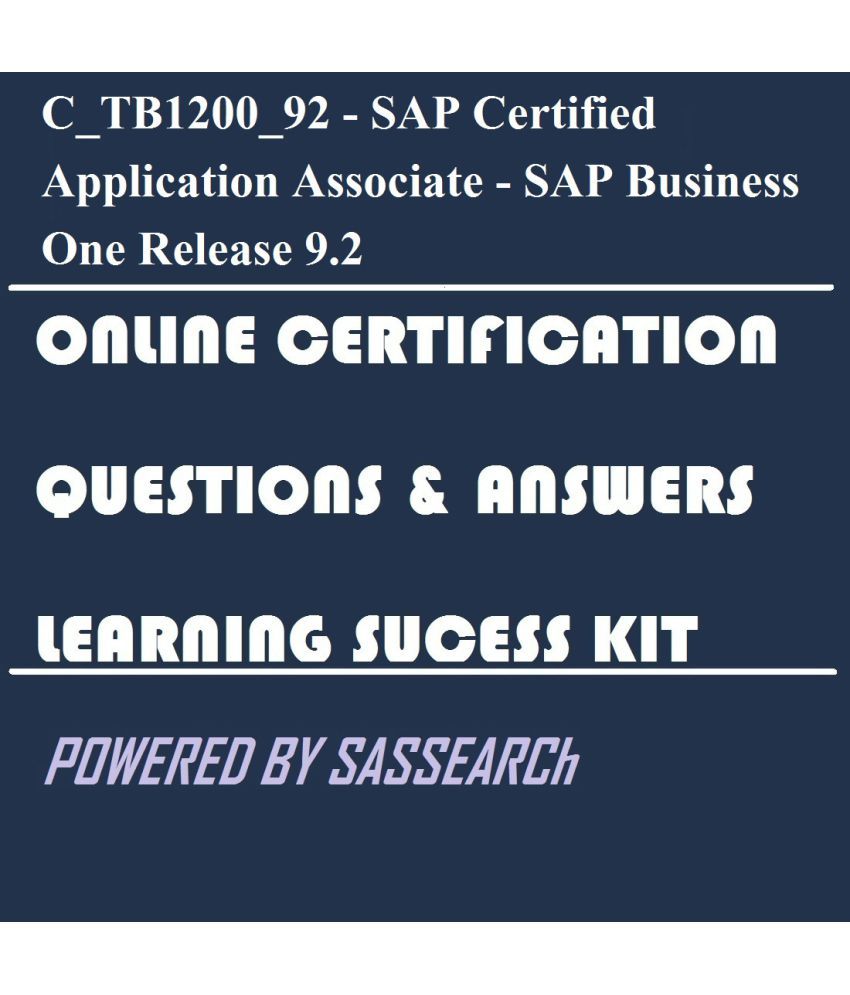 C_TB1200_92 - SAP Certified Application Associate - SAP Business One 