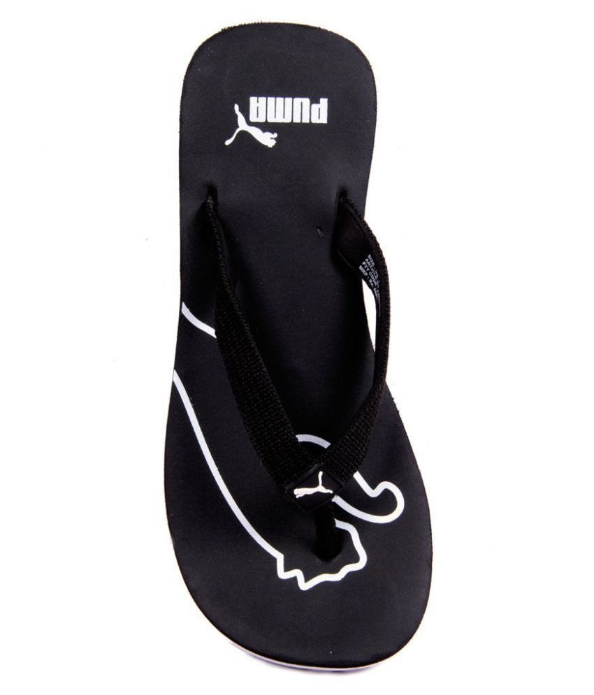 puma black thong flip flop