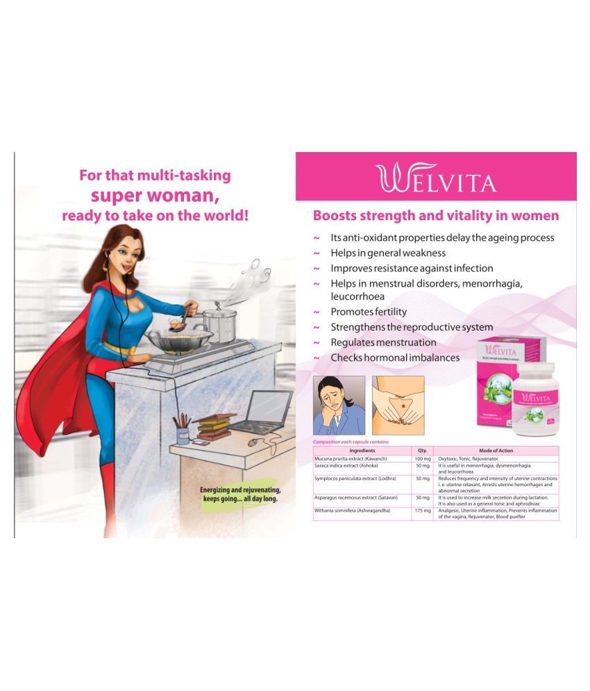 Welex Welvita (Boosts Strength And Vitality In Women) Capsule 60 ...