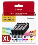 CanonInk 2037C005 Inkjet Printer Ink Cartridge CLI-281XL BKCMY 4 Pack Ink