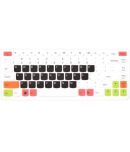Leze Ultra Thin Silicone Keyboard Protector Skin Cover for Lenovo Yoga 700 14-inch, Yoga 900 13-inch 2-in-1 Laptop - White Black