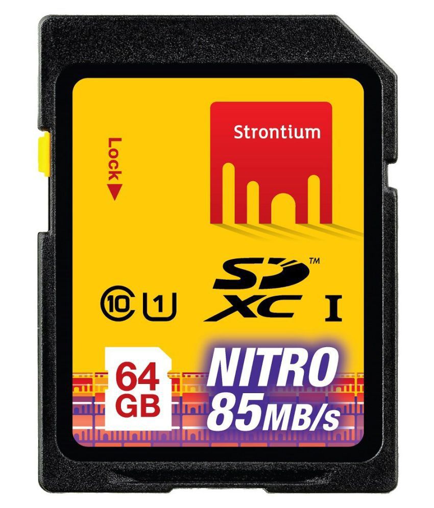     			Strontium Nitro 64GB SDXC Memory Card UHS-1 U1 85MB/S Class 10 (SRN64GSDU1)