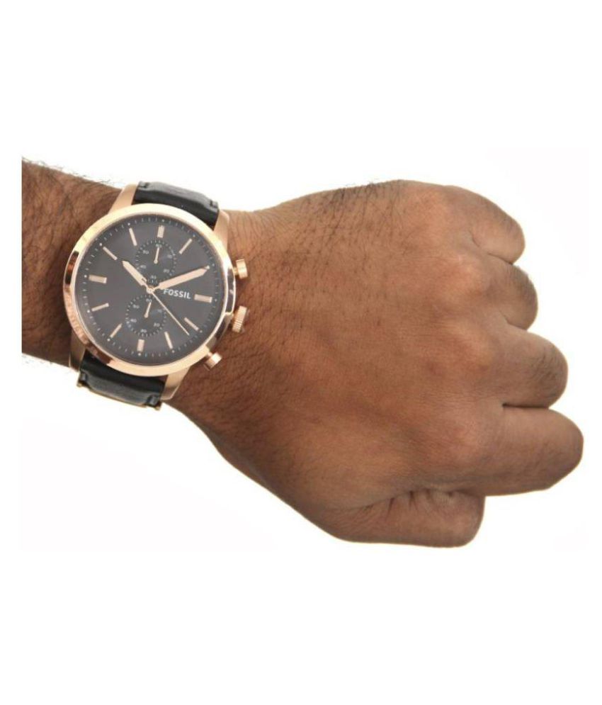 Townsman 44mm chronograph navy clearance leather watch