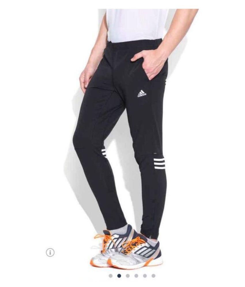 adidas black polyester lycra track pant