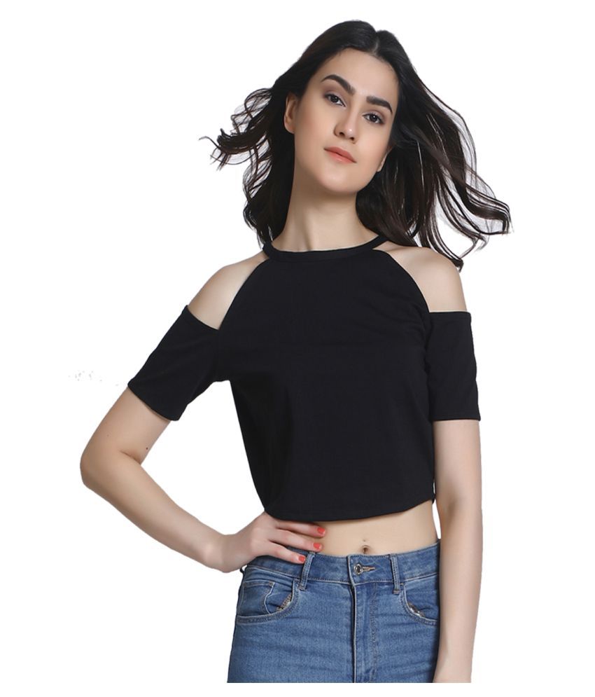 Raaika Cotton Crop Tops - Black - Buy Raaika Cotton Crop Tops - Black ...