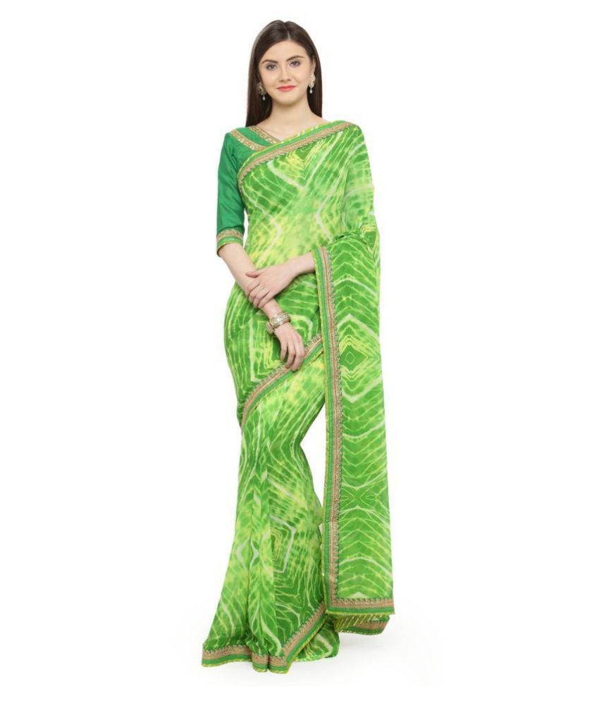     			Shaily Retails Green Georgette Saree