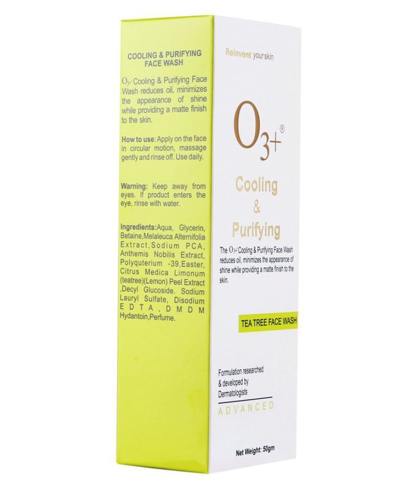 O3+ Cooling and Purifying Tea Tree Face Wash 50 gm Buy O3+ Cooling and