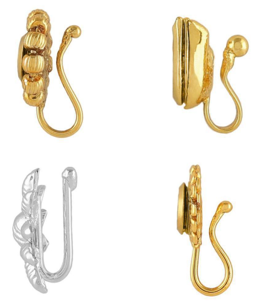 AccessHer pack of 4 ethnic, stylish nose pins/ nath for women: Buy ...