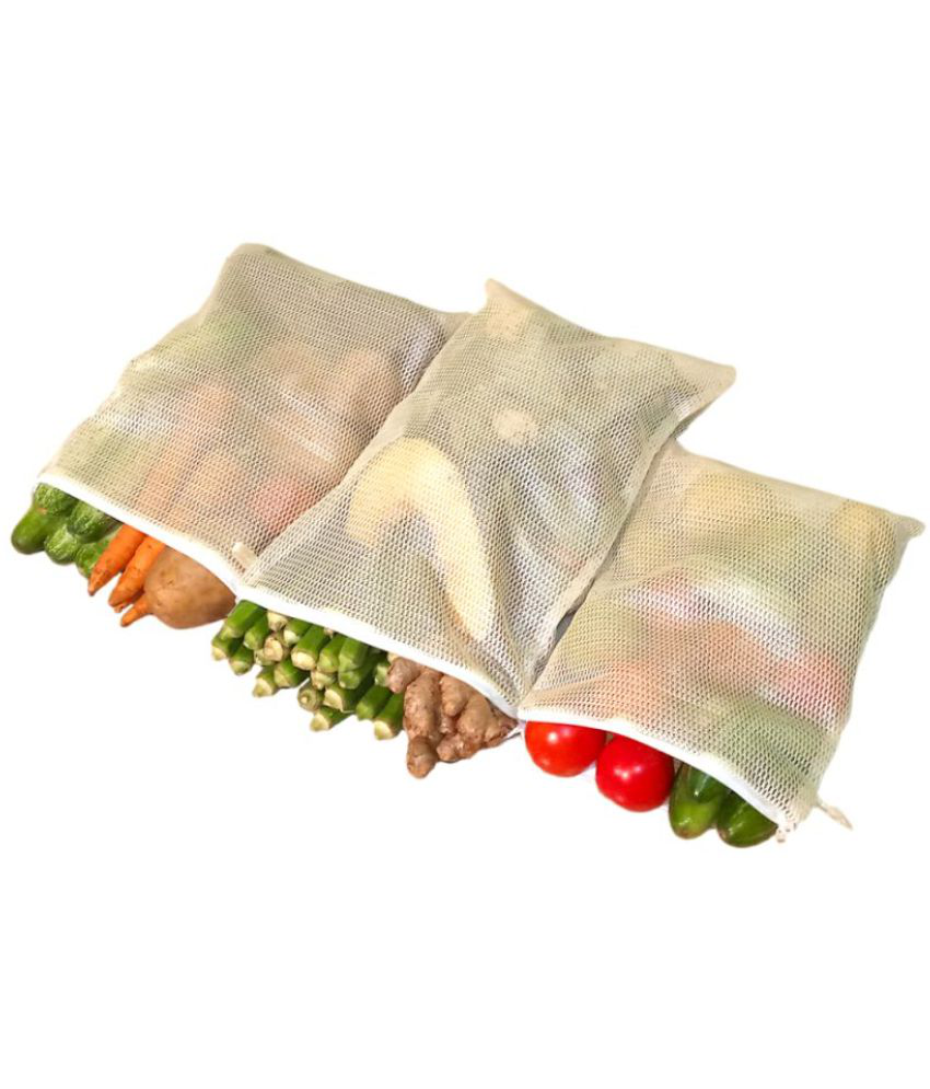 Homecute Premium Vegetable and Fruti Organizer Bags ( set of 6 pcs bags)