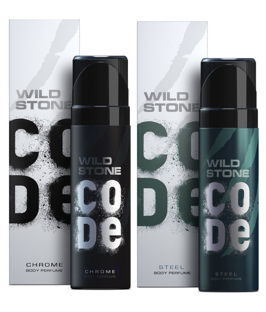     			Wild Stone Code Chrome & Steel Combo Perfume Body Spray - For Men (240 ml, Pack of 2)