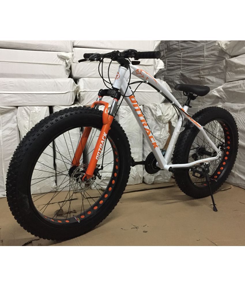 OnTrack Bikes 21 Shimano Gear White Orange FAT bike 26x4