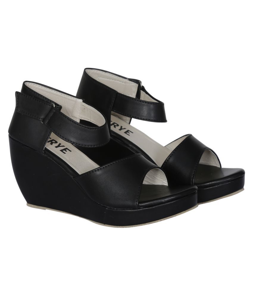 black wedge heels size 12