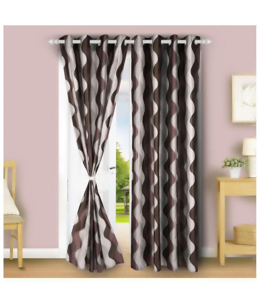     			E-Retailer Set of 2 Door Eyelet Curtains Abstract Multi Color