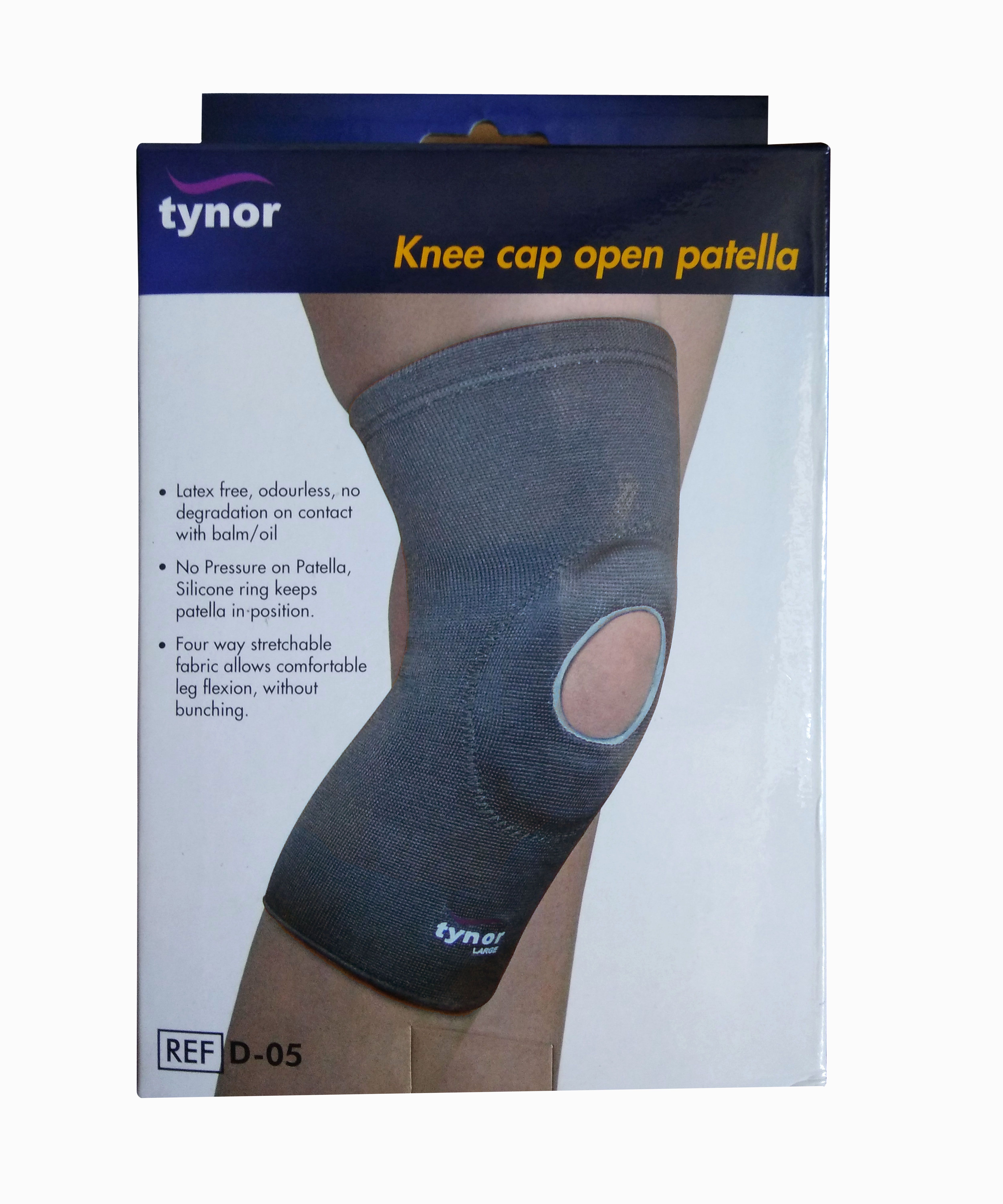 Tynor Knee Cap Open Patella, Grey, XXL, 1 Unit