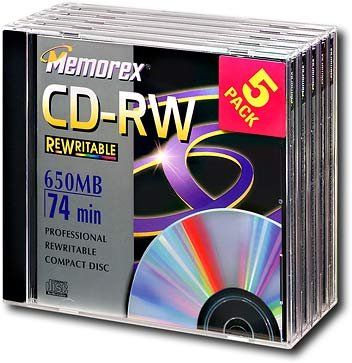 Discontinued by Manufacturer Memorex CD-R/W 74m 5-Pack 