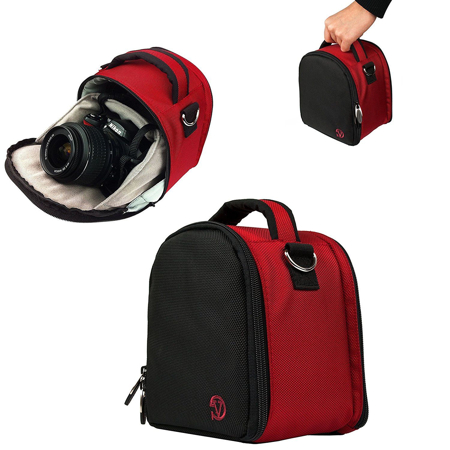 HOT RED VanGoddy Laurel pact DSLR & SLR HD Digital Camera Pouch HOT RED VanGoddy Laurel pact DSLR & SLR HD Digital Camera Pouch Bag fits Nikon D7100 D7000 D5300 D5200 D5100 D5000
