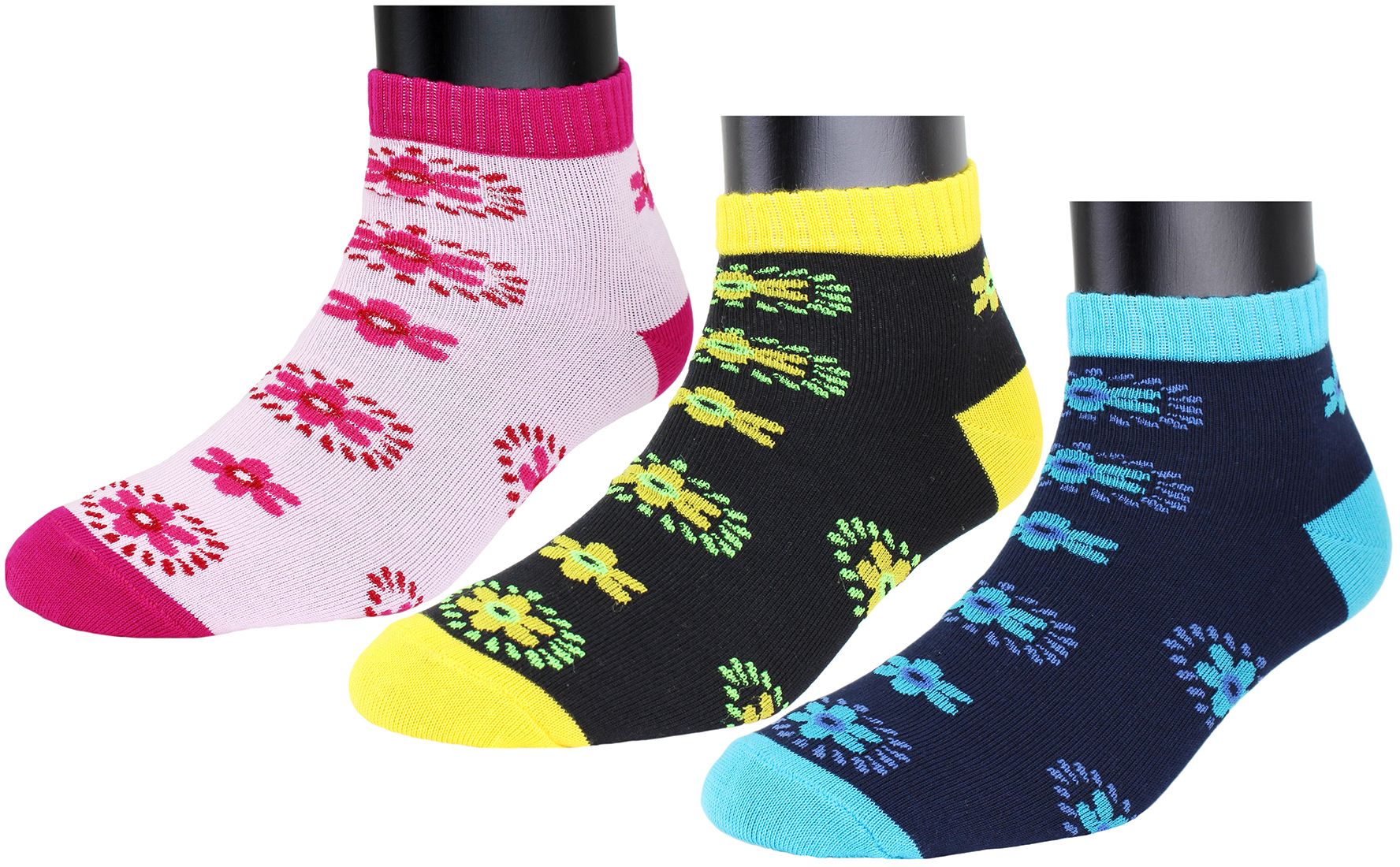 Neska Moda Premium Women's 3 Pairs Multicolor Cotton Ankle Length Socks