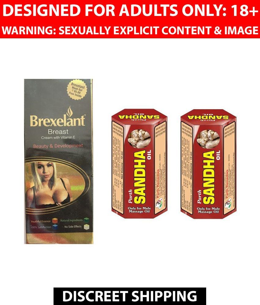 BREXELANT Breast Enlargement 60gm Cream + Sandha oil for Men Oil 15 gm