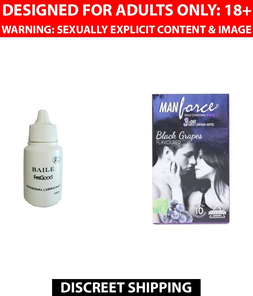 Purepassion Dotted & Ribbed Baile Lubricant Gel & Manforce Black Grapes