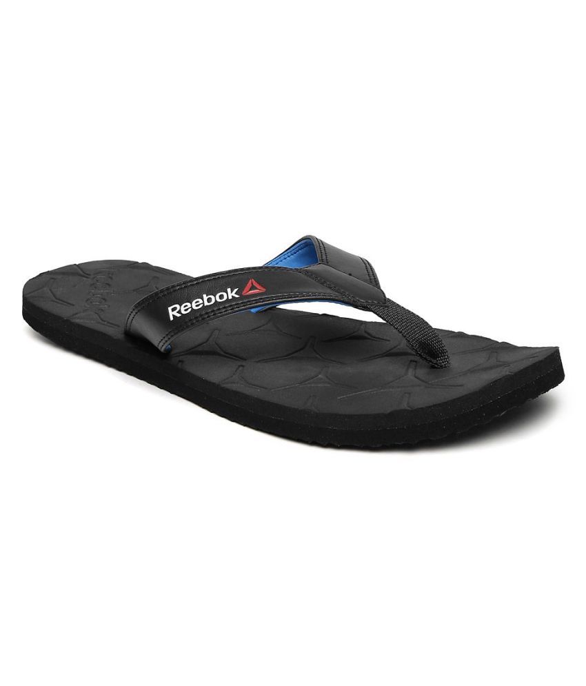black reebok flip flops