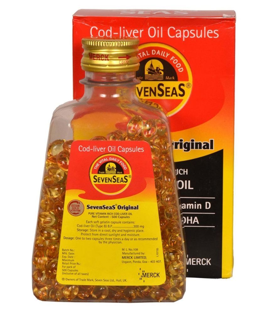 Seven Seas CodLiver Oil Capsules 500 oz Vitamins Capsule