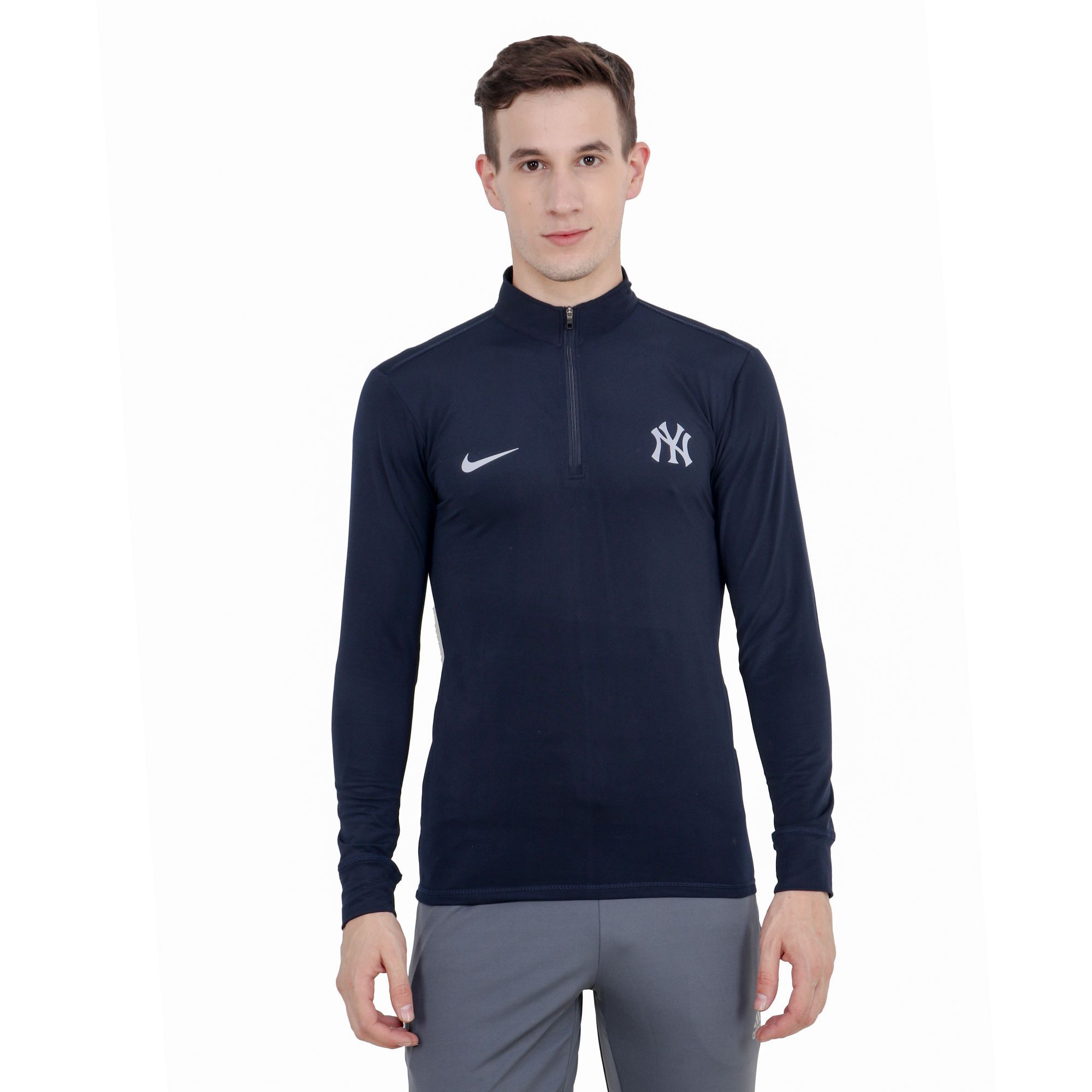 Nike Navy Polyester Lycra T-Shirt - Buy 