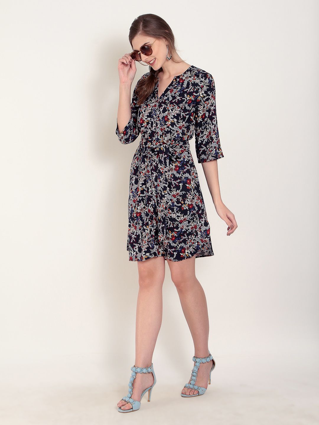 Abiti Bella Rayon Blue Dresses - Buy Abiti Bella Rayon Blue Dresses ...