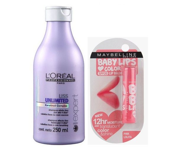 IMPORTEDD L'oreal Professional Liss Ultimited Shampoo & Lip Balm Pink