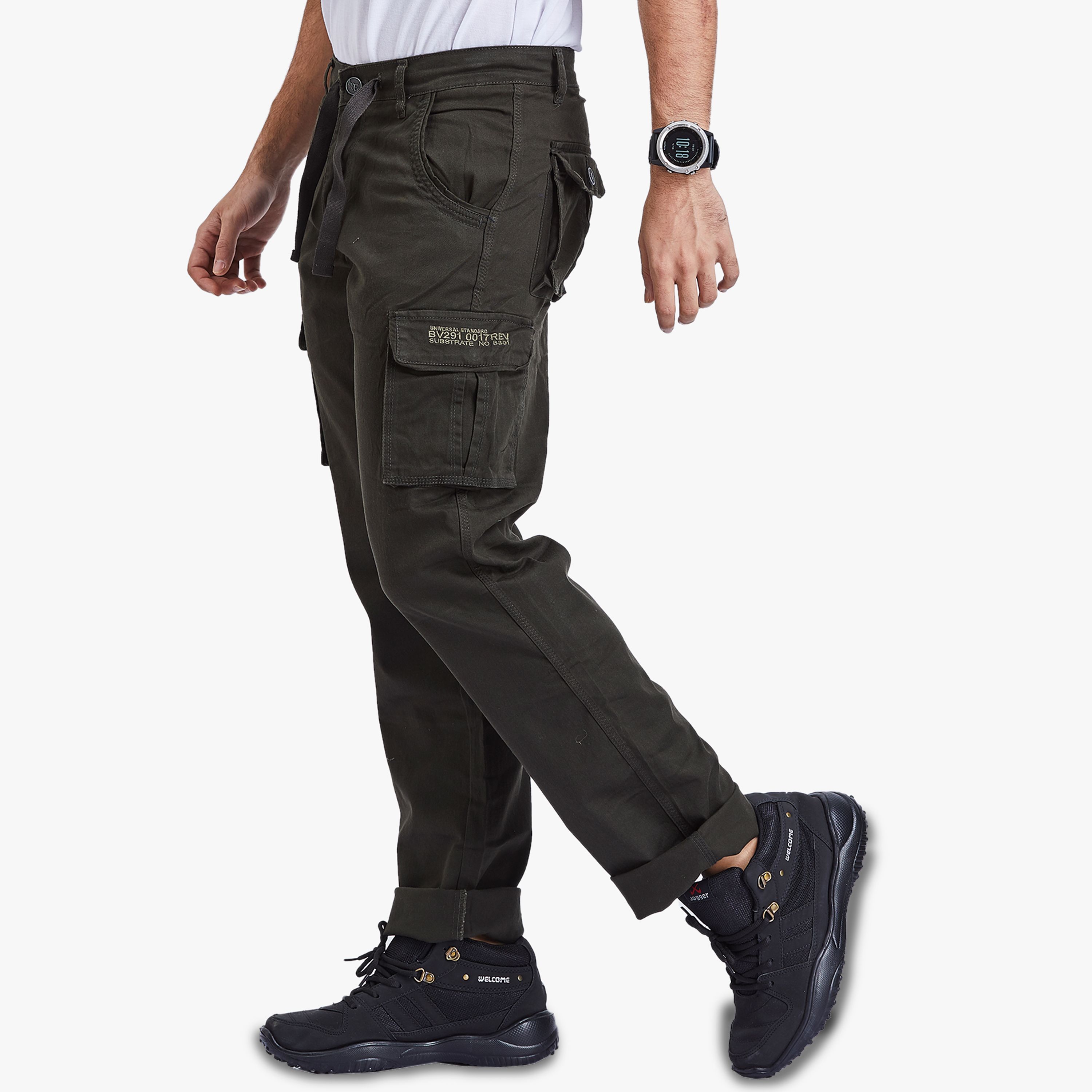 mens green cargos