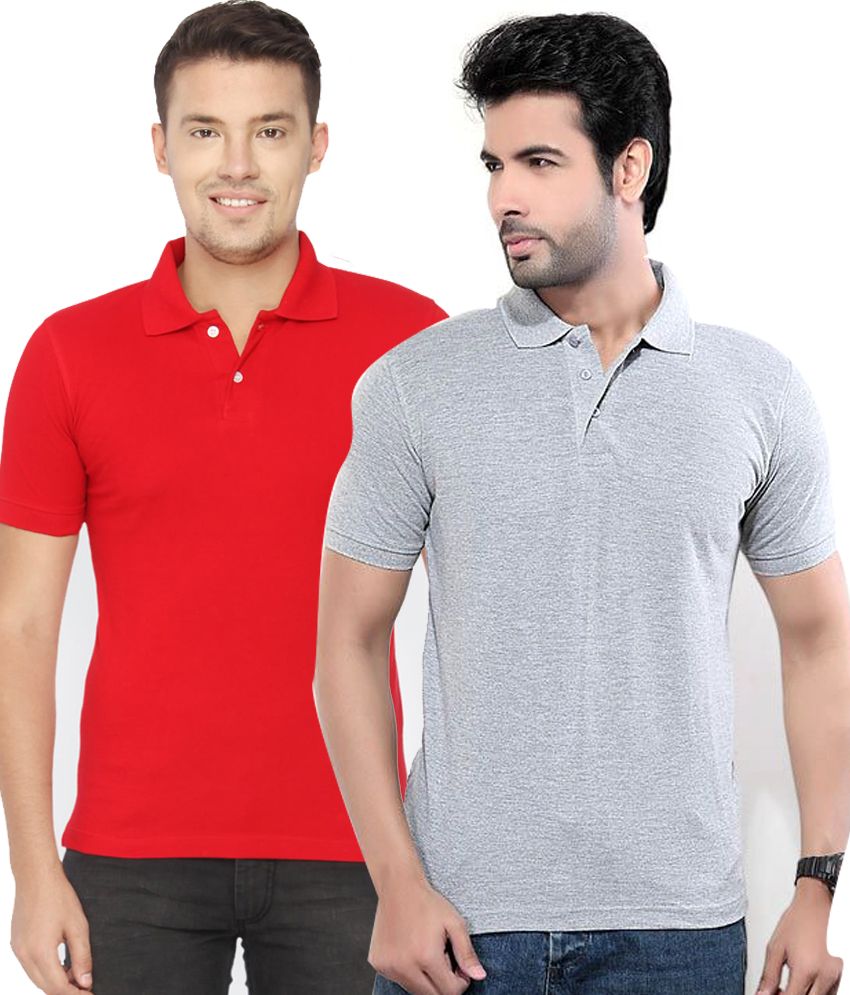     			FUNKY GUYS Multicolor Slim Fit Polo T Shirt Pack of 2