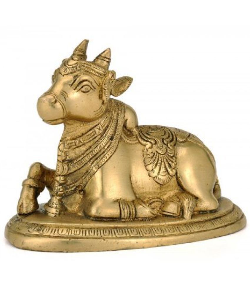 Kartique Brass Seated Nandi Murti | Idol | Sculpture | Shiv Parvati ...