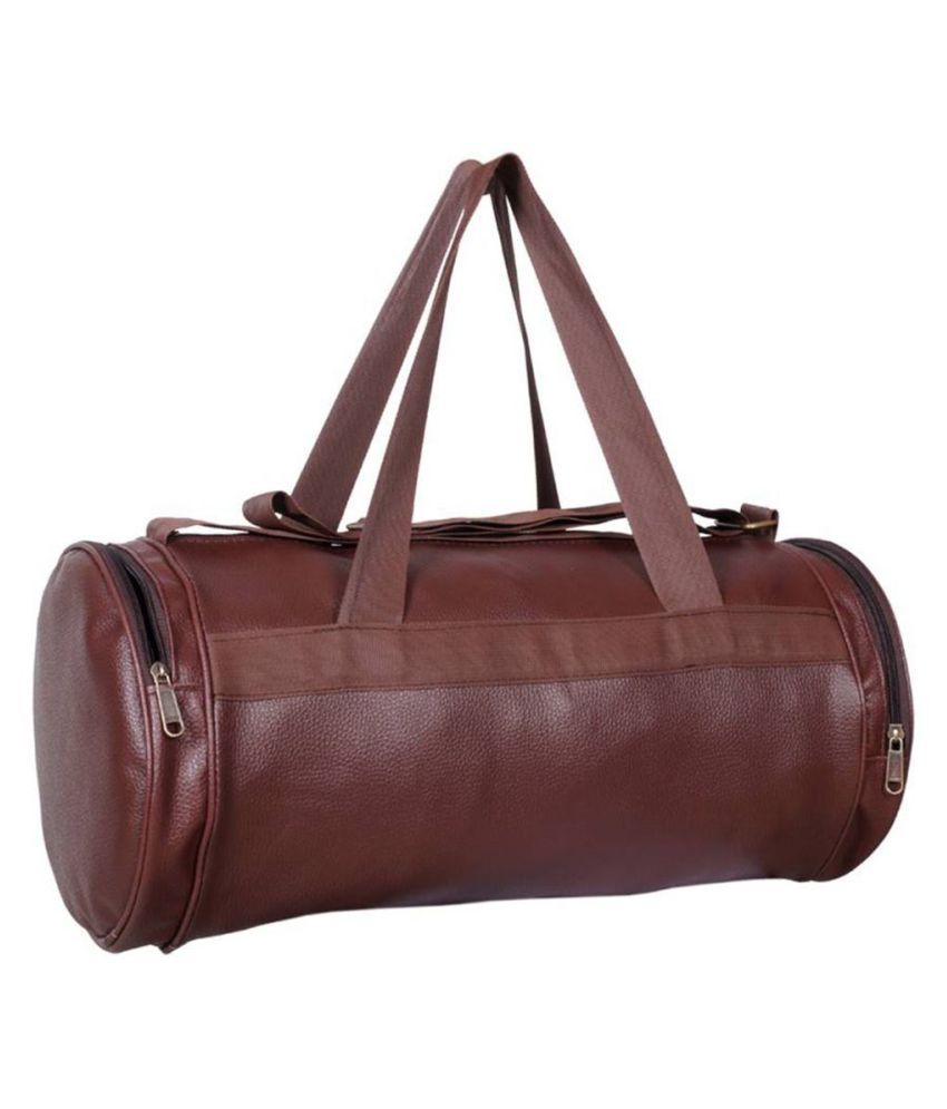Ishma Medium Pu Leather Gym Bag Travel Duffle Cross Men Man Side Gents Carry