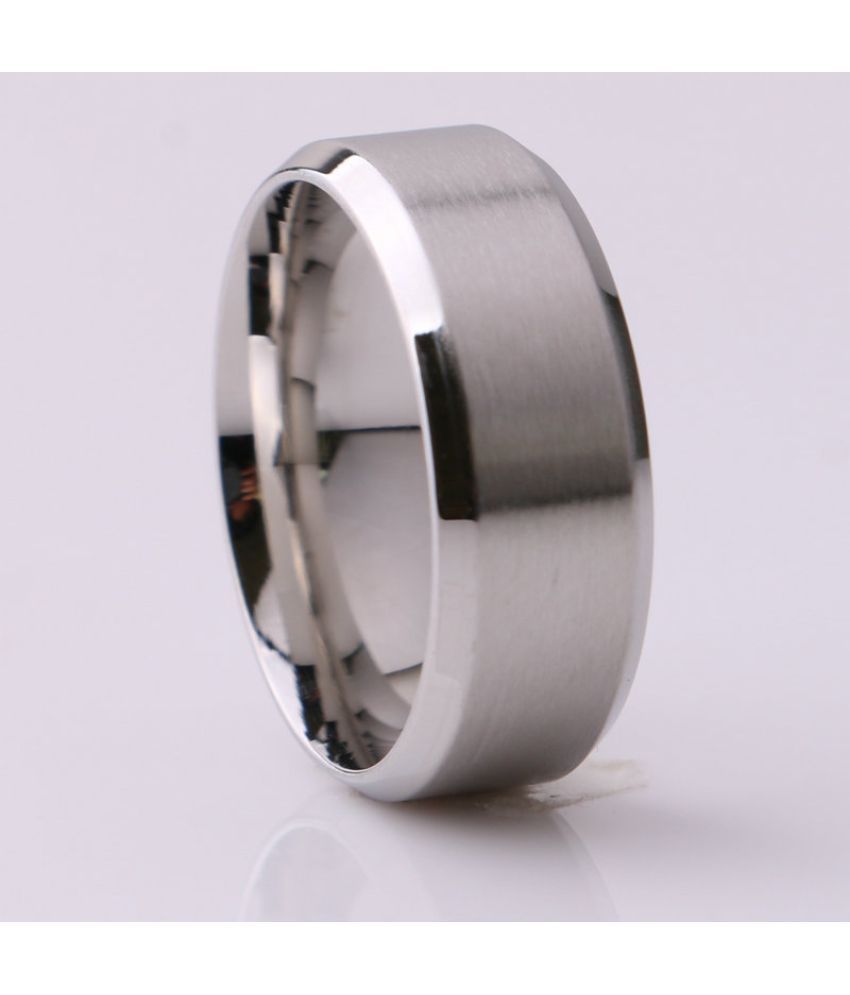 Stainless steel double beveled dummy face ring Fashion Jewellery: Buy ...