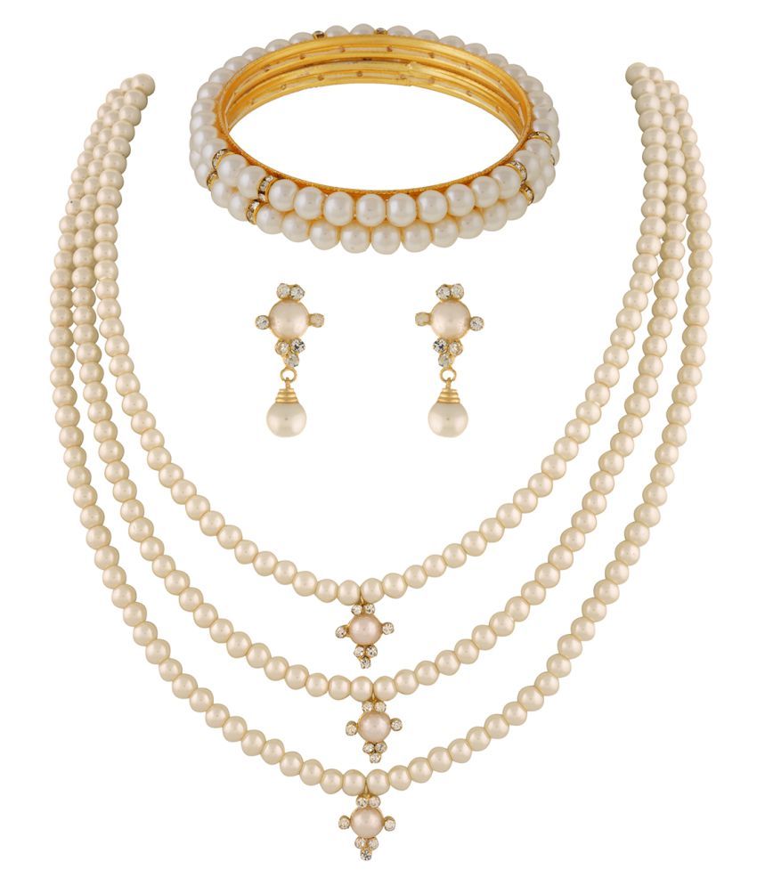 ClassiqueDesigner Jewellery Pearl Set with Bangles - Buy