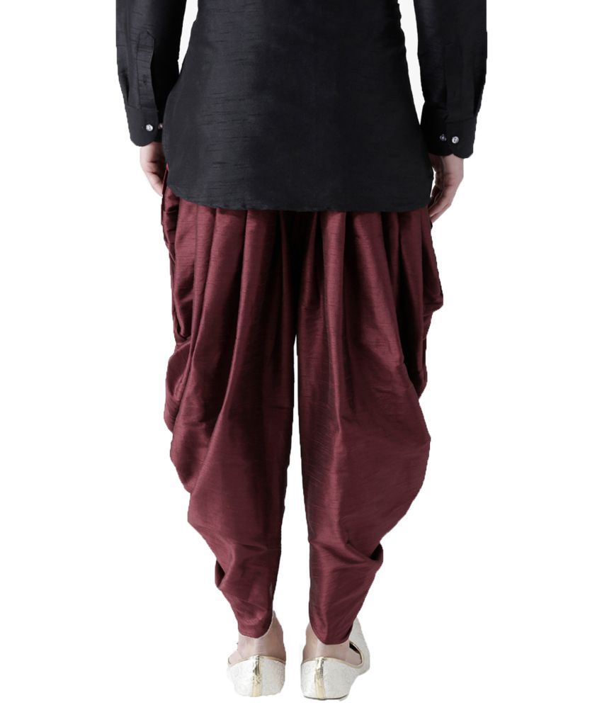 maroon shirt with dhoti