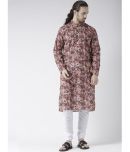 Deyann Red Linen Kurta Pyjama Set