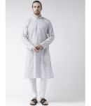 Deyann White Linen Kurta Pyjama Set