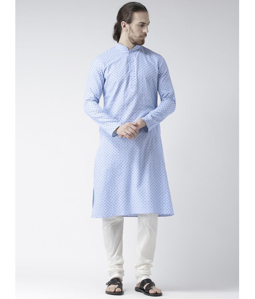     			Deyann Blue Linen Kurta Pyjama Set