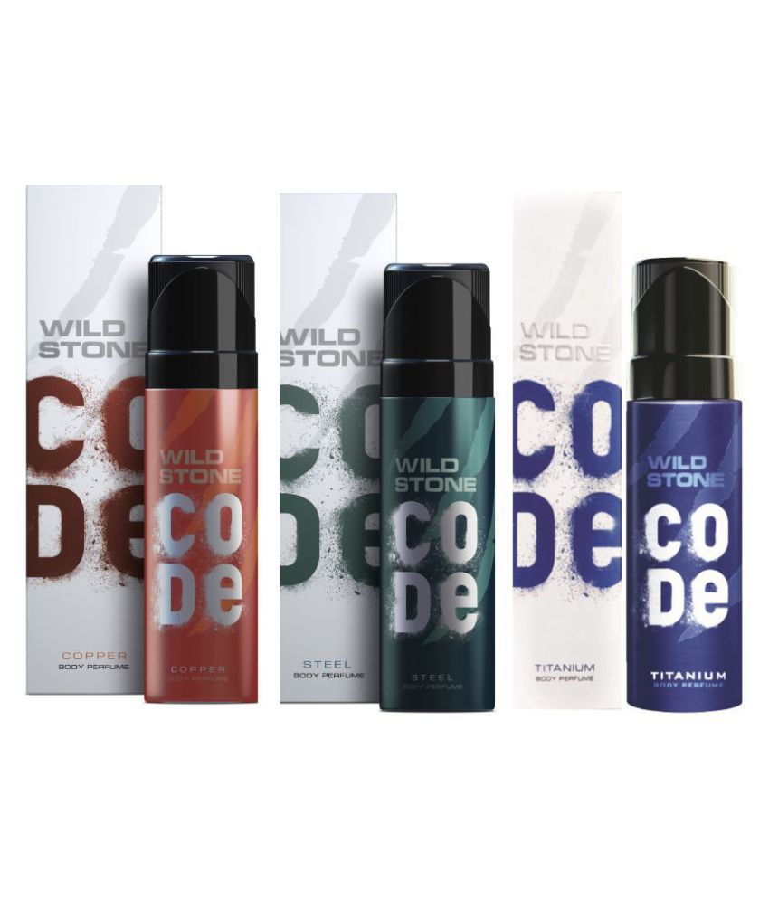     			Wild Stone Code Copper, Steel & Titanium Combo Perfume Body Spray - For Men (360 ml, Pack of 3)