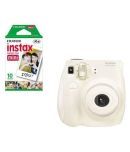 Fujifilm Instax MINI 7s Instant Film Camera (Bonus Film Pack, 10 Exposures), White